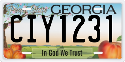 GA license plate CIY1231