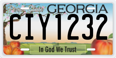 GA license plate CIY1232