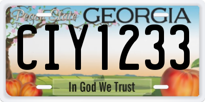 GA license plate CIY1233