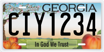 GA license plate CIY1234