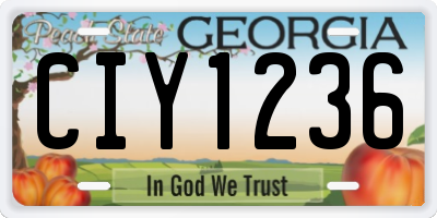 GA license plate CIY1236