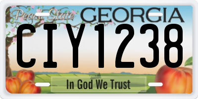 GA license plate CIY1238