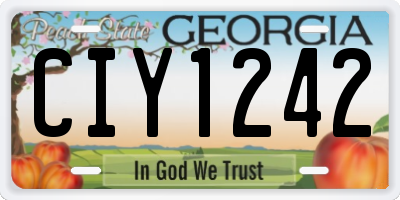GA license plate CIY1242