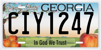 GA license plate CIY1247