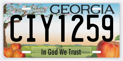 GA license plate CIY1259