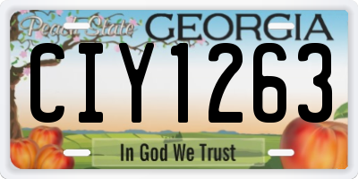 GA license plate CIY1263