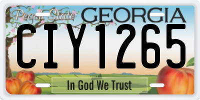 GA license plate CIY1265