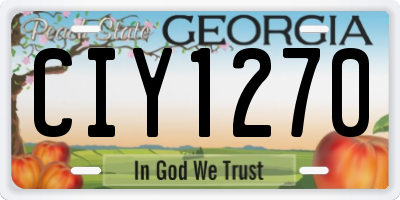 GA license plate CIY1270