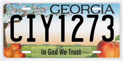 GA license plate CIY1273