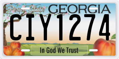 GA license plate CIY1274