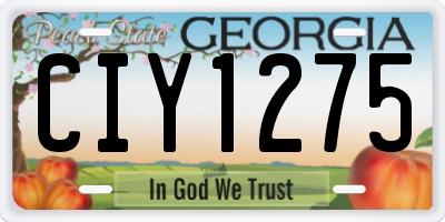 GA license plate CIY1275