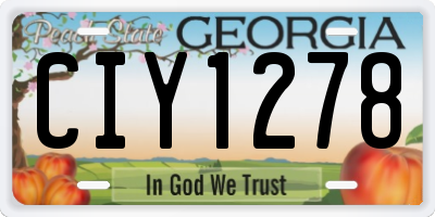GA license plate CIY1278