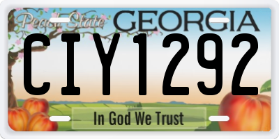 GA license plate CIY1292