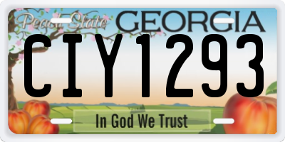 GA license plate CIY1293