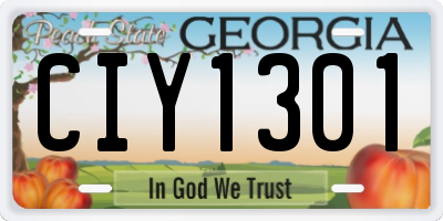 GA license plate CIY1301