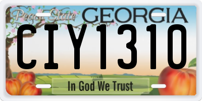 GA license plate CIY1310