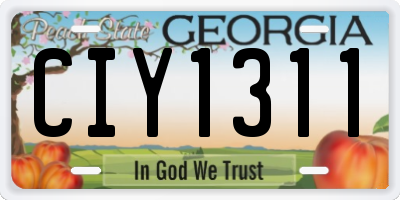 GA license plate CIY1311