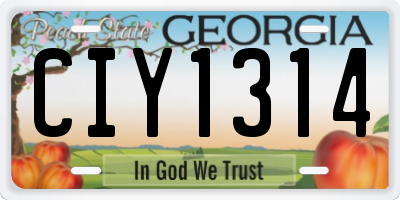 GA license plate CIY1314
