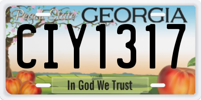 GA license plate CIY1317