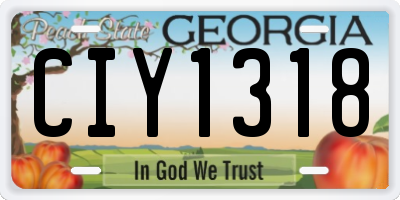 GA license plate CIY1318