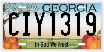 GA license plate CIY1319