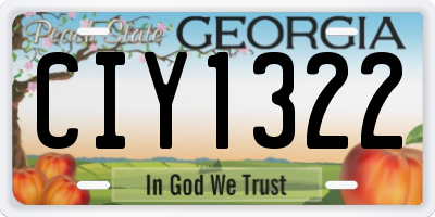 GA license plate CIY1322