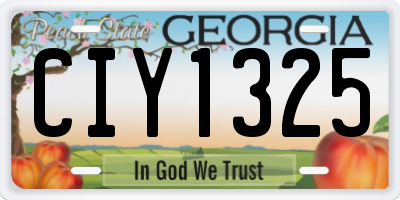 GA license plate CIY1325