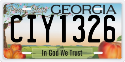 GA license plate CIY1326