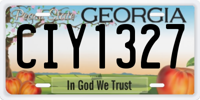 GA license plate CIY1327