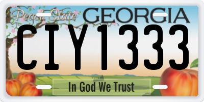 GA license plate CIY1333
