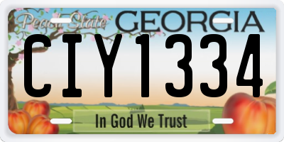 GA license plate CIY1334