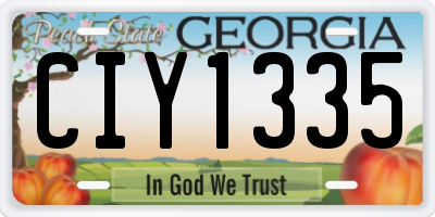 GA license plate CIY1335