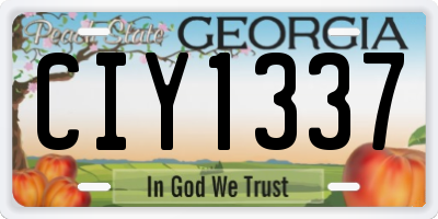 GA license plate CIY1337