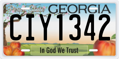 GA license plate CIY1342