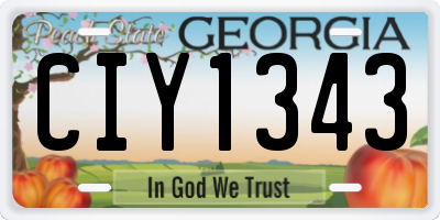 GA license plate CIY1343