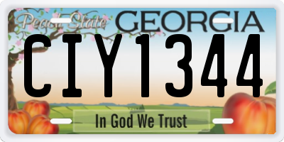 GA license plate CIY1344