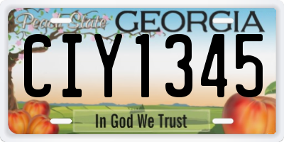 GA license plate CIY1345