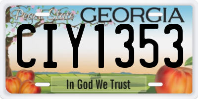 GA license plate CIY1353