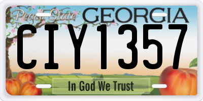 GA license plate CIY1357
