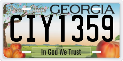 GA license plate CIY1359