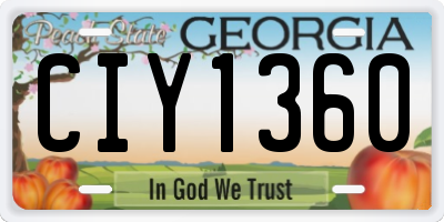 GA license plate CIY1360