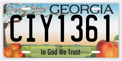 GA license plate CIY1361
