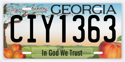 GA license plate CIY1363