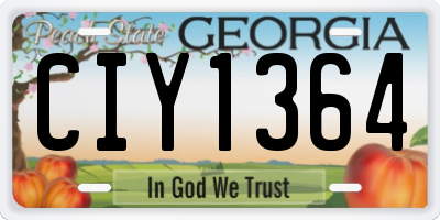 GA license plate CIY1364