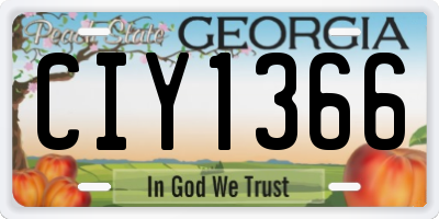 GA license plate CIY1366
