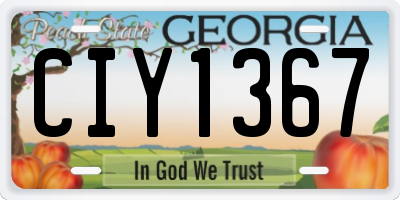 GA license plate CIY1367
