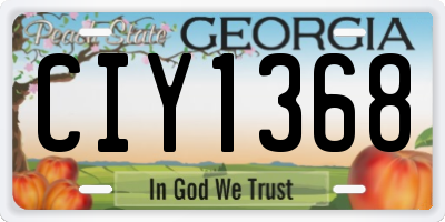 GA license plate CIY1368