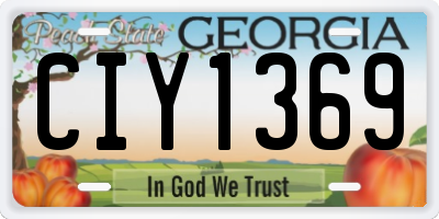 GA license plate CIY1369