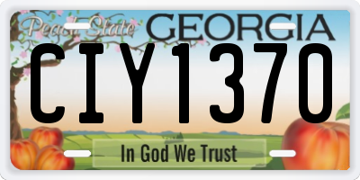 GA license plate CIY1370