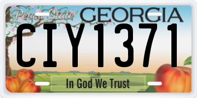 GA license plate CIY1371